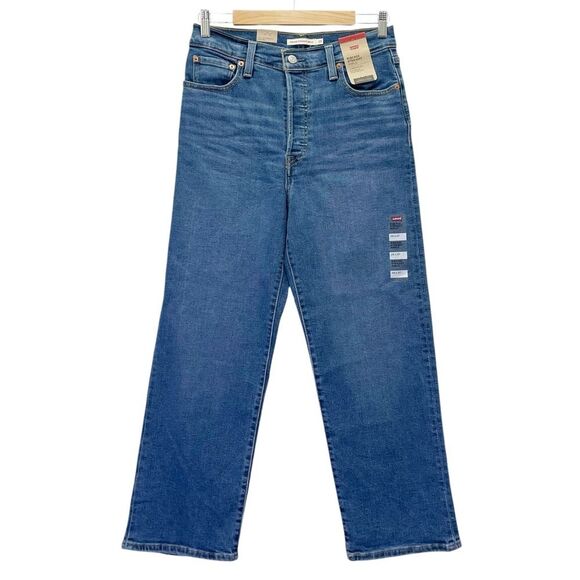 NWT Levi’s Ribcage Straight Jeans Size 29 | 8 in Summer Slide Ankle Medium Wash - Picture 2 of 16